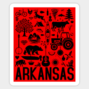 Arkansas Identifiers (black artwork) Sticker
